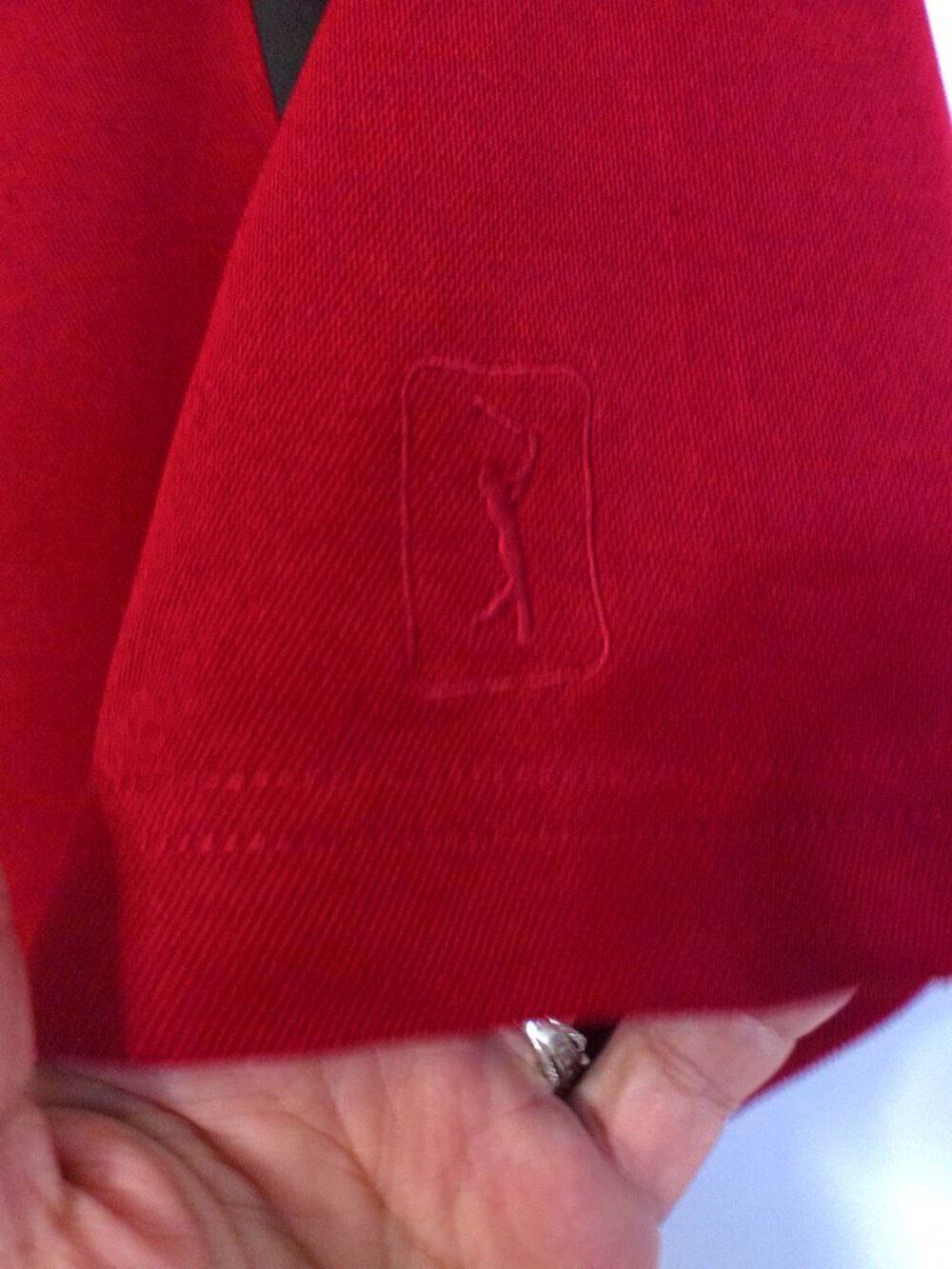 PGA Tour Golf Polo Shirt Mens Large Red Black Colorblock Performance Short Sleev - Picture 3 of 4